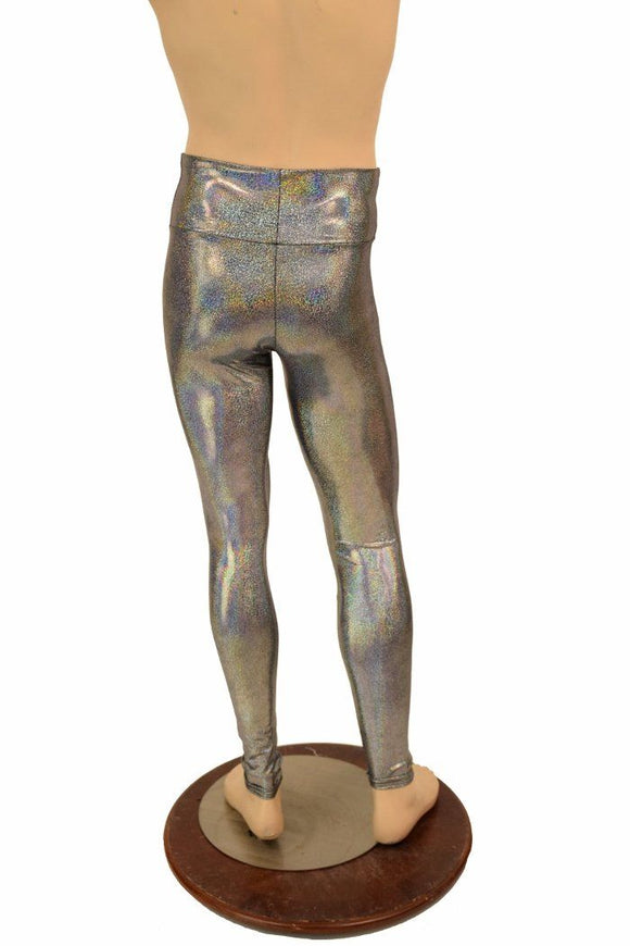 Mens Silver Holographic Leggings - Coquetry Clothing