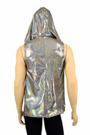 Mens Silver Holographic Zipper Hoodie - Coquetry Clothing