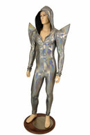Mens Silver Mega Shoulder Catsuit - Coquetry Clothing