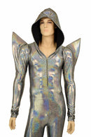 Mens Silver Mega Shoulder Catsuit - Coquetry Clothing