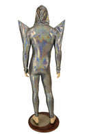 Mens Silver Mega Shoulder Catsuit - Coquetry Clothing