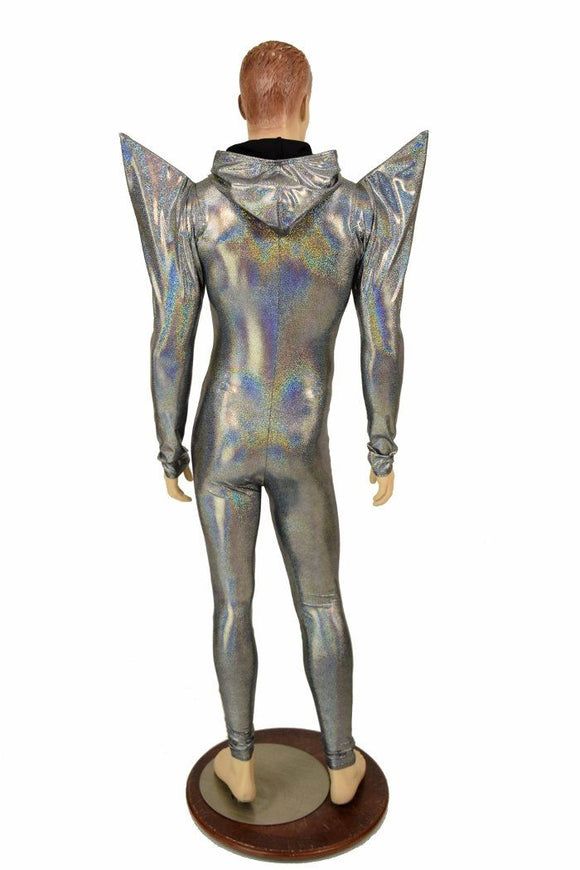 Mens Silver Mega Shoulder Catsuit - Coquetry Clothing
