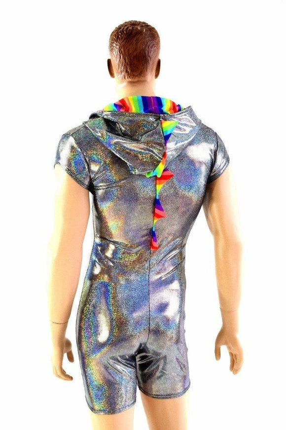 Mens Silver & Rainbow Dragon Romper - Coquetry Clothing