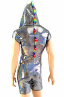 Mens Silver & Rainbow Dragon Romper - Coquetry Clothing