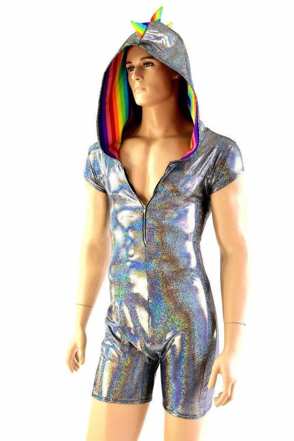 Mens Silver & Rainbow Dragon Romper - Coquetry Clothing