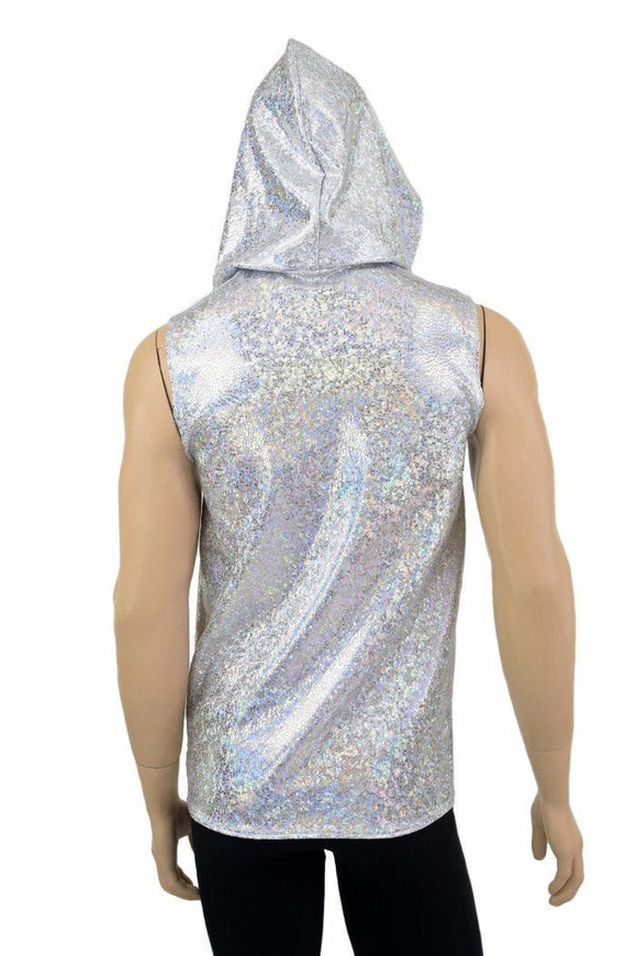 Mens Silver & White Hoodie - Coquetry Clothing