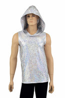 Mens Silver & White Hoodie - Coquetry Clothing