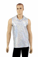 Mens Silver & White Hoodie - Coquetry Clothing