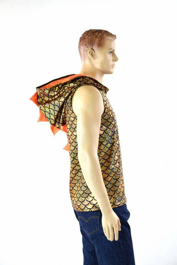 Mens Sleeveless Dragon Hoodie - Coquetry Clothing