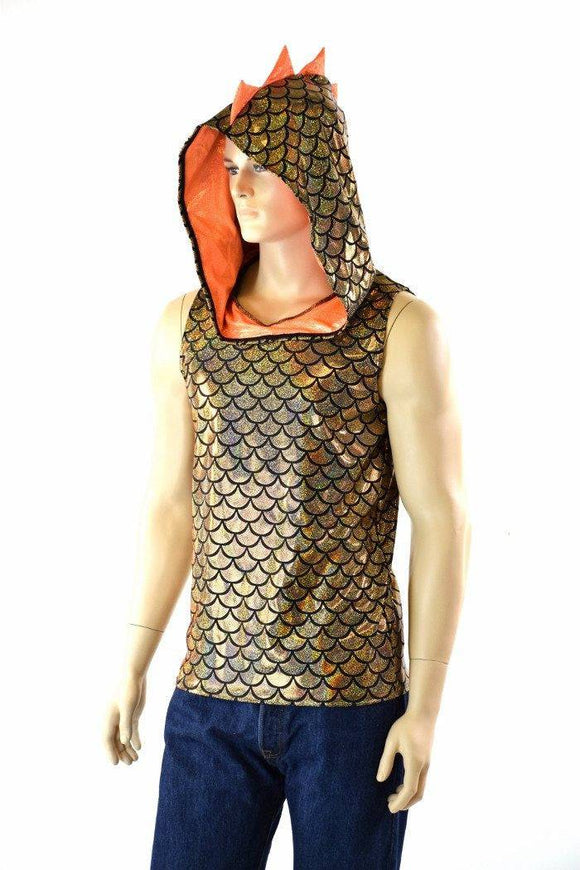 Mens Sleeveless Dragon Hoodie - Coquetry Clothing
