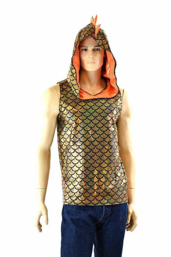 Mens Sleeveless Dragon Hoodie - Coquetry Clothing