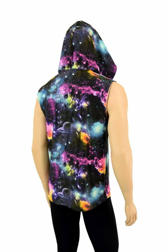 Mens Sleeveless Galaxy Hoodie - Coquetry Clothing
