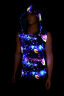 Mens Sleeveless Galaxy Hoodie - Coquetry Clothing