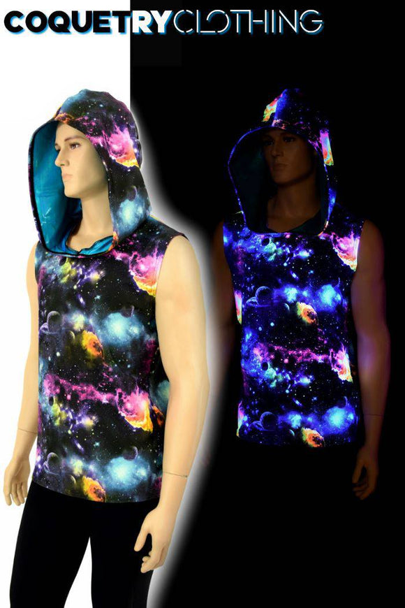 Mens Sleeveless Galaxy Hoodie - Coquetry Clothing