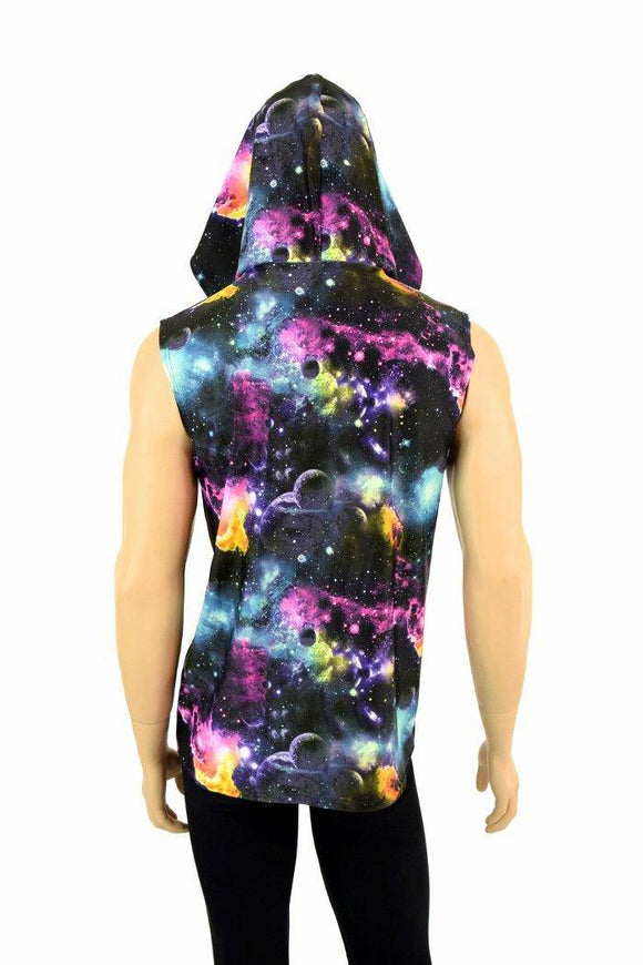 Mens Sleeveless Galaxy Hoodie - Coquetry Clothing