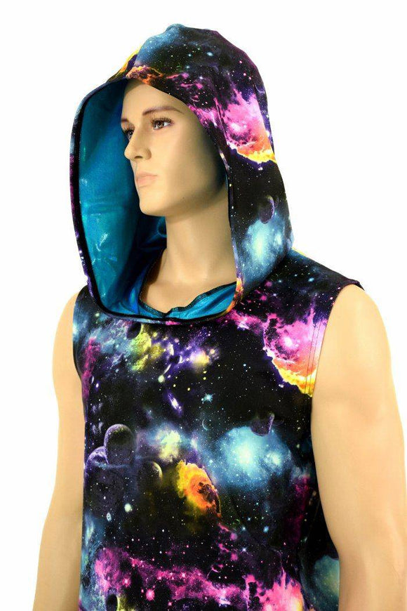Mens Sleeveless Galaxy Hoodie - Coquetry Clothing