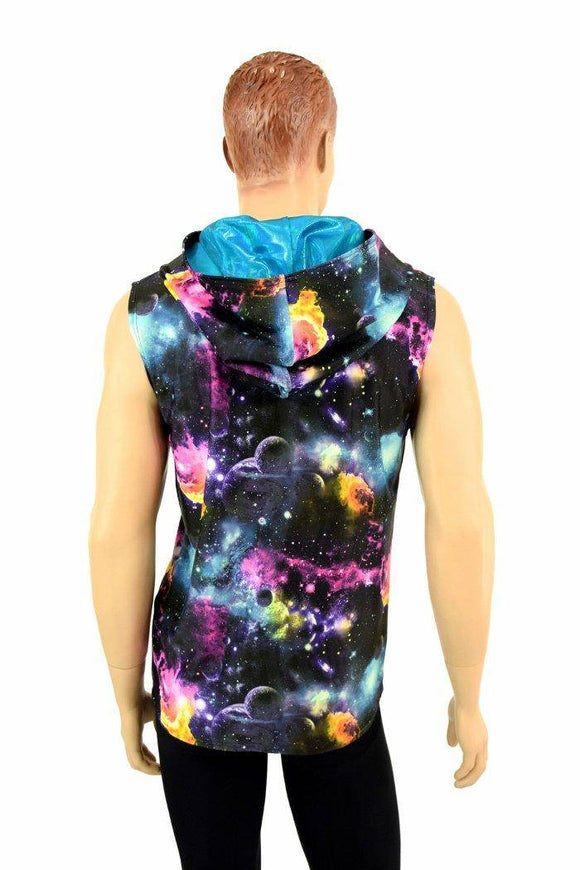 Mens Sleeveless Galaxy Hoodie - Coquetry Clothing