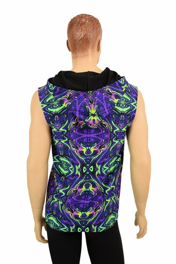 Mens Sleeveless Neon Melt Hoodie - Coquetry Clothing