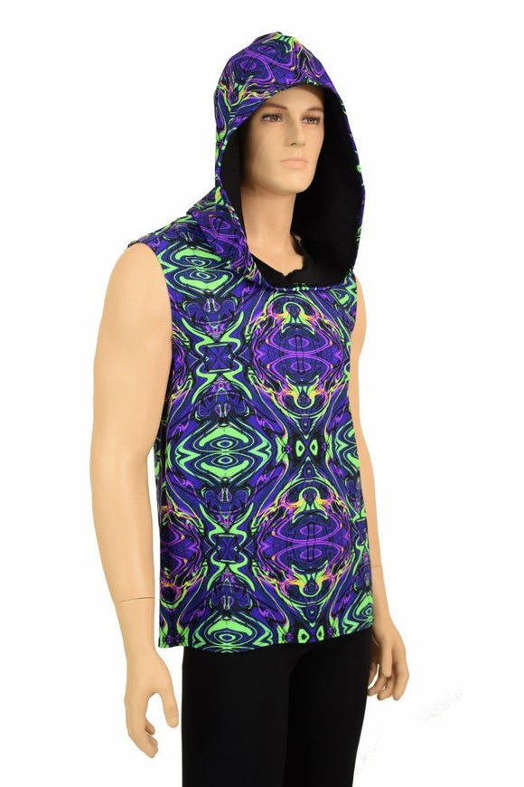 Mens Sleeveless Neon Melt Hoodie - Coquetry Clothing