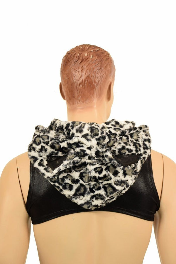 Ready to Ship Mens Snow Leopard Minky Bolero Large - 5