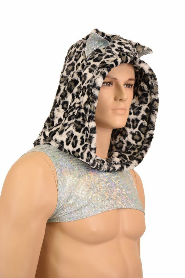Mens Snow Leopard Minky Bolero - 2
