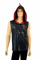Mens Spiked Black & Red Dragon Hoodie - Coquetry Clothing