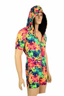 Mens Tee Length Sleeve Acid Splash Romper - Coquetry Clothing