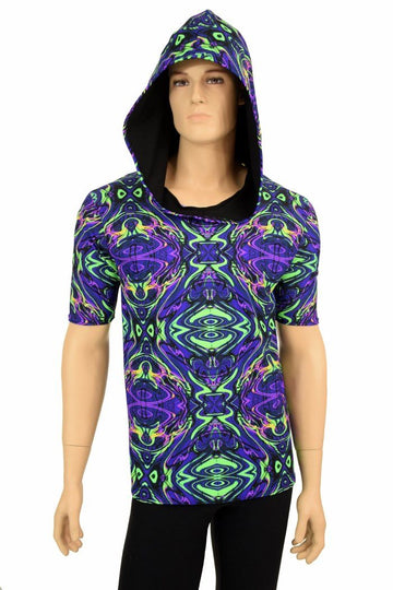 Mens Tee Sleeve Neon Melt Hoodie - Coquetry Clothing