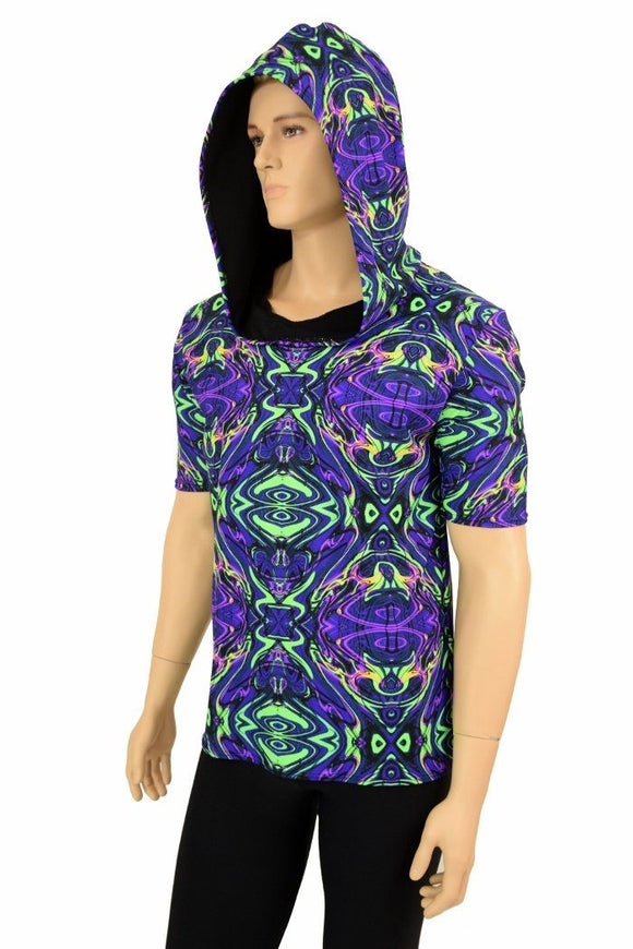 Mens Tee Sleeve Neon Melt Hoodie - Coquetry Clothing