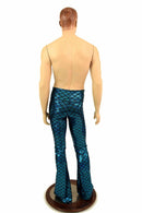 Mens Turquoise Dragon Bootcut Leggings - Coquetry Clothing
