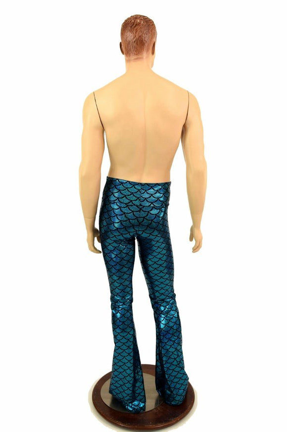 Mens Turquoise Dragon Bootcut Leggings - Coquetry Clothing
