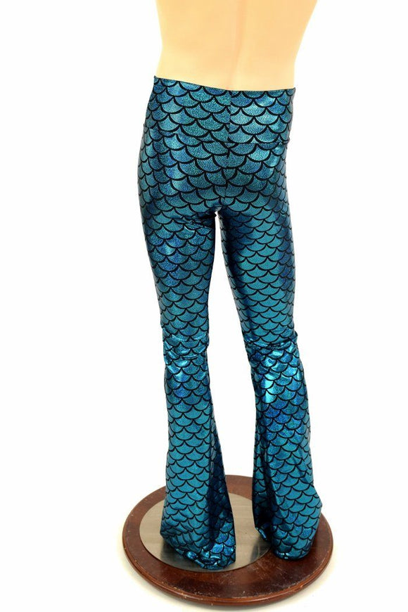 Mens Turquoise Dragon Bootcut Leggings - Coquetry Clothing