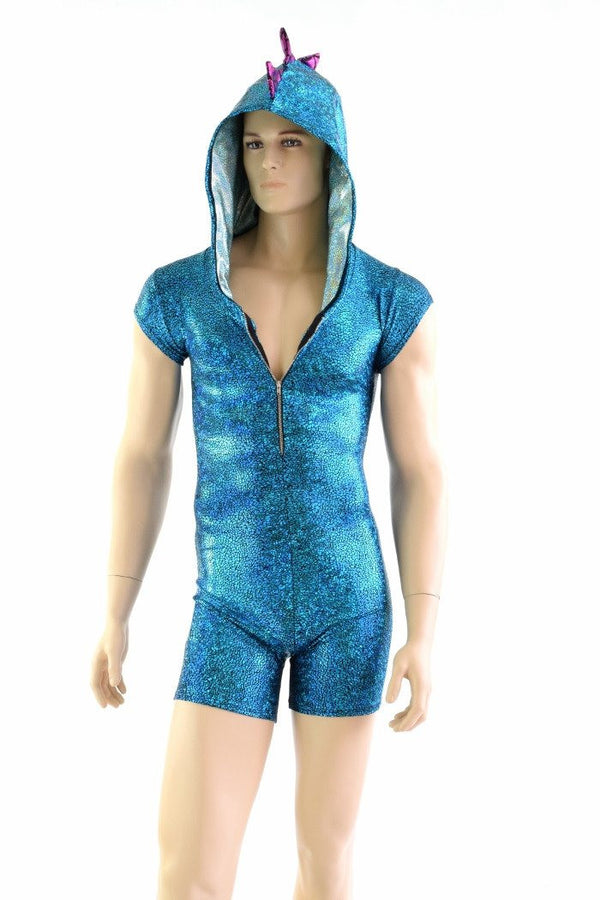 Mens Turquoise Dragon Romper - 1