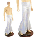 Mens White Kaleidoscope Bell Bottom Flares - Coquetry Clothing
