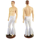 Mens White Kaleidoscope Bell Bottom Flares - Coquetry Clothing