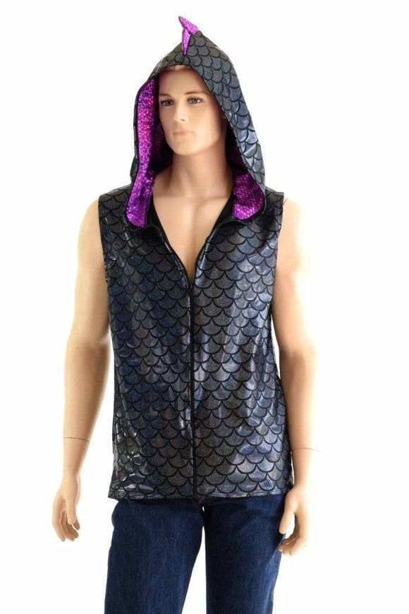 Mens Zipper Front Dragon Hoodie - Coquetry Clothing