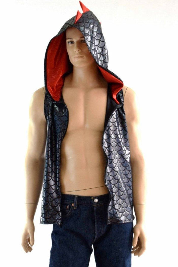 Mens Zipper Front Dragon Hoodie - 7