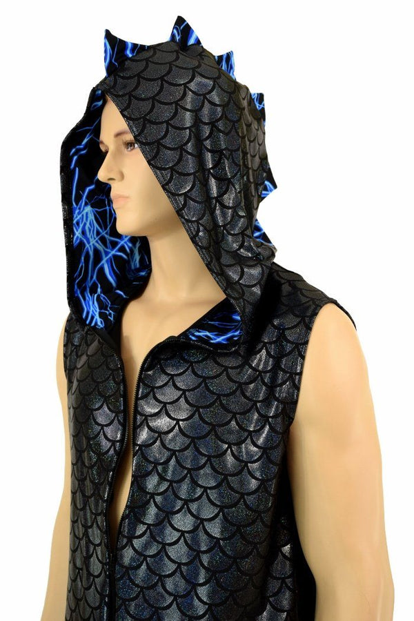 Mens Zipper Front Dragon Hoodie - 7