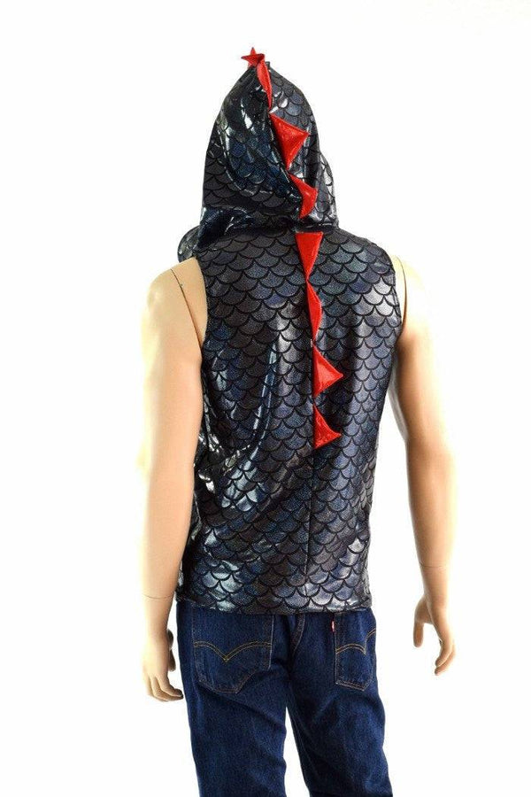 Mens Zipper Front Dragon Hoodie - 3