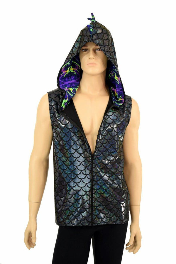 Mens Zipper Front Dragon Hoodie - 2