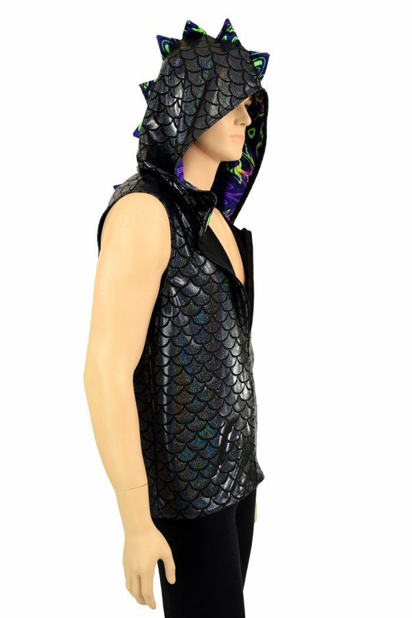 Mens Zipper Front Dragon Hoodie - 3