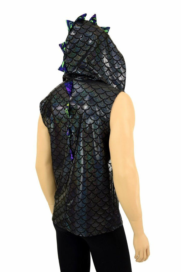 Mens Zipper Front Dragon Hoodie - 4