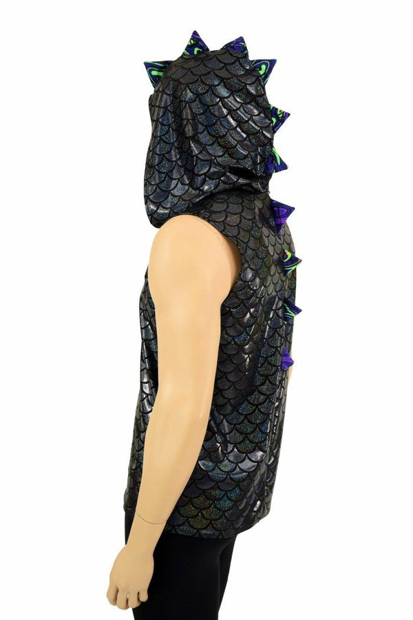 Mens Zipper Front Dragon Hoodie - 6