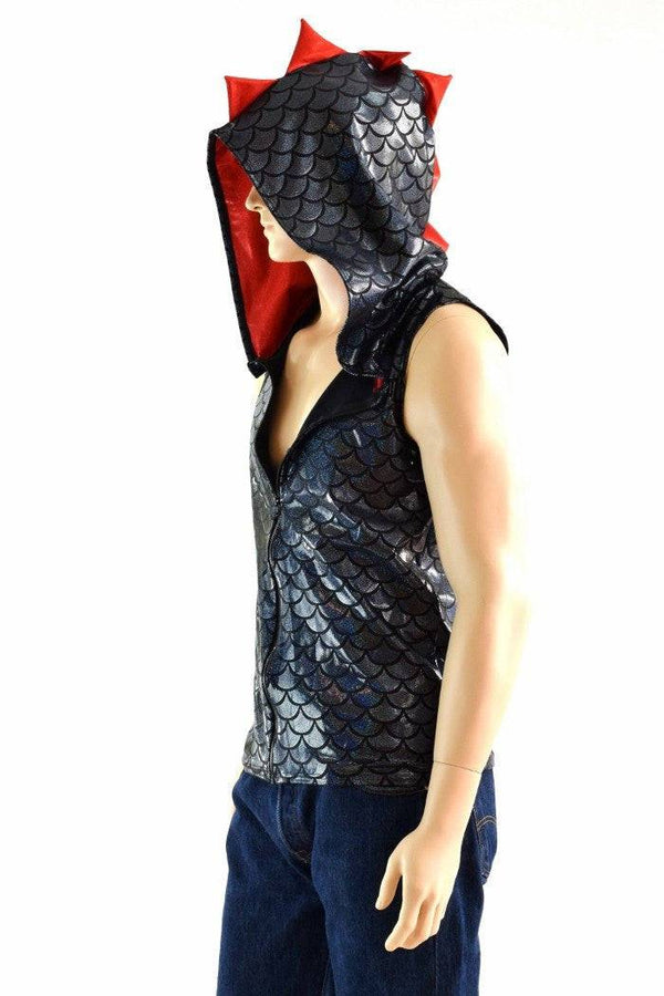 Mens Zipper Front Dragon Hoodie - 6