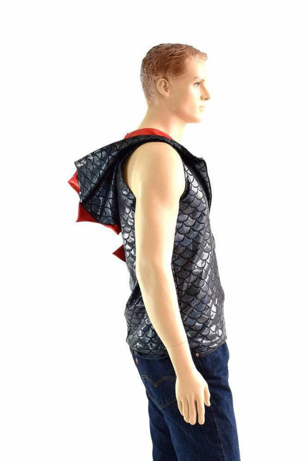 Mens Zipper Front Dragon Hoodie - 4