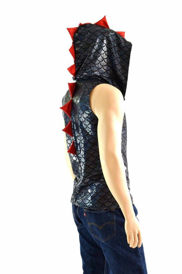 Mens Zipper Front Dragon Hoodie - 5