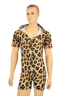 Mens Zipper Front Leopard Romper - Coquetry Clothing