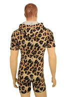 Mens Zipper Front Leopard Romper - Coquetry Clothing