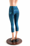 Mermaid Scale High Waist Capri Leggings - Coquetry Clothing