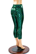Mermaid Scale High Waist Capri Leggings - 4